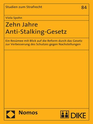 cover image of Zehn Jahre Anti-Stalking-Gesetz